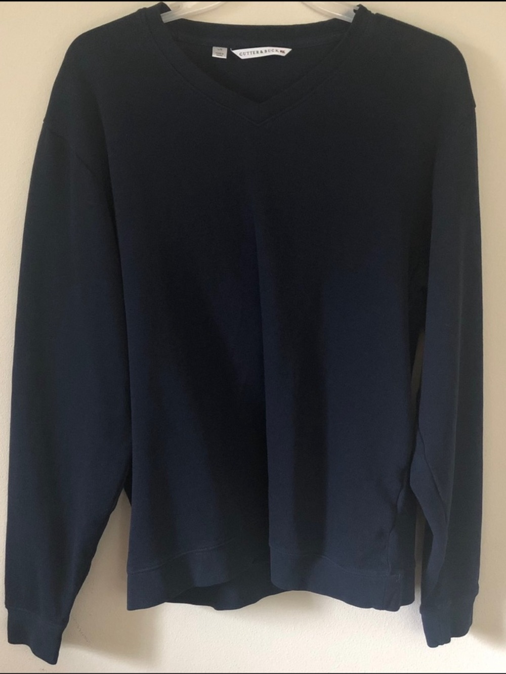 Cutter & Buck Men’s Golf V-Neck Sweater Black Size Large Preppy Classic Comfy